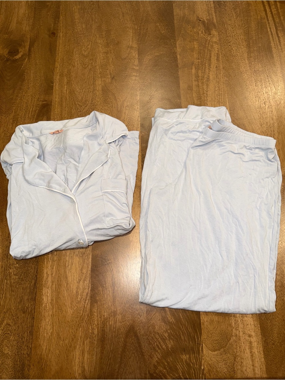 Everly Light Blue Pajama Top and Bottom Set